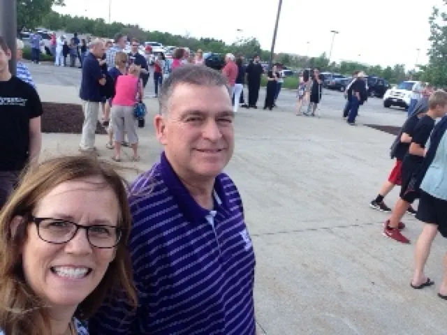 This is us outside the theater.