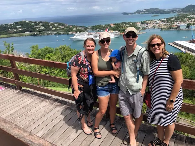 Since I did not go on this tour, I cannot comment on every picture. But the islanders were Karlie, Cassidy, Mike, and Denise....and oh yes....Atticus. You can obviously see our boat in the background in the port of call. Pretty setting it is.