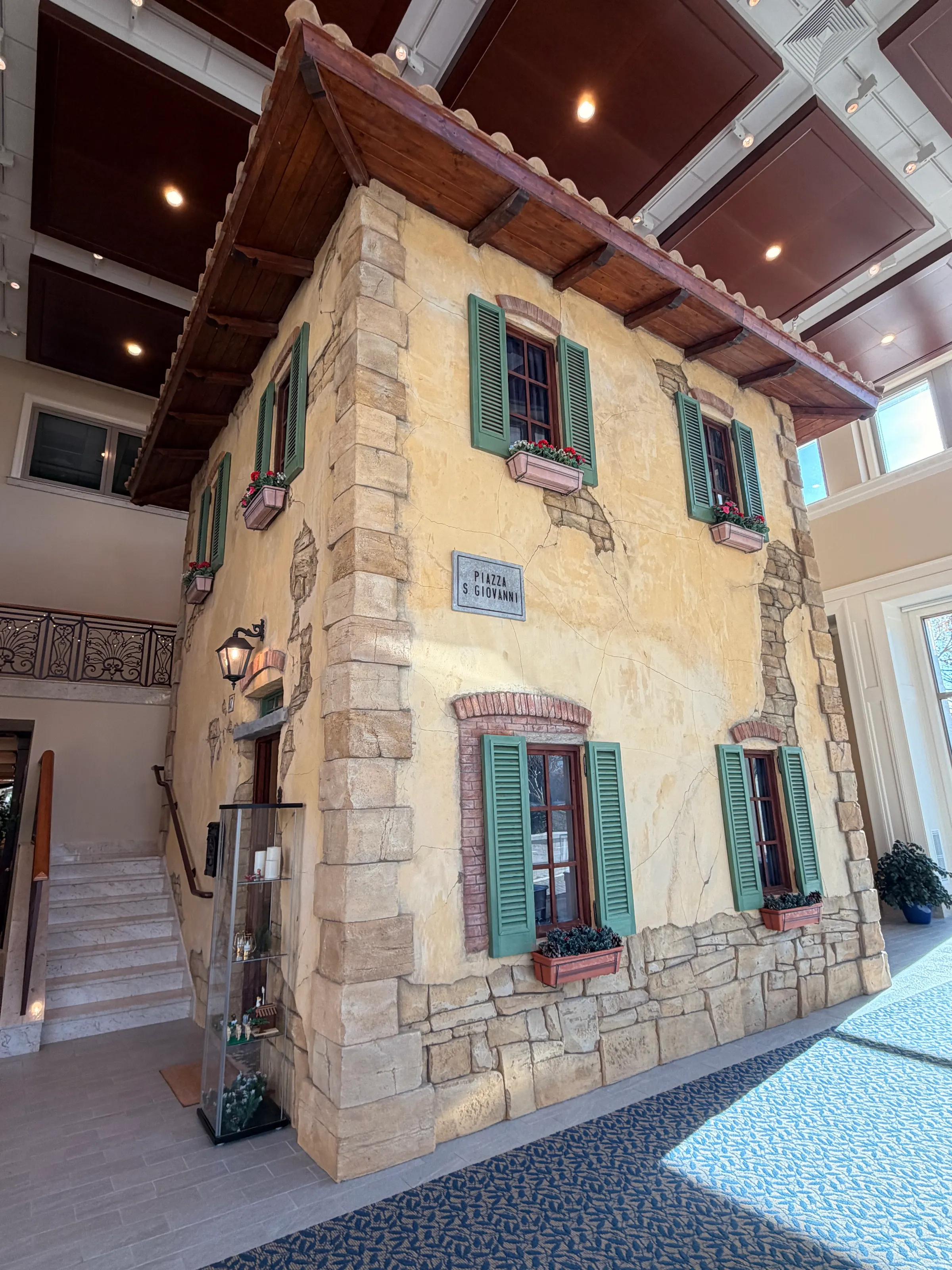 Inside the visitor center is found this building…what looks to be a building you’d see all over Italy. Great replica.
