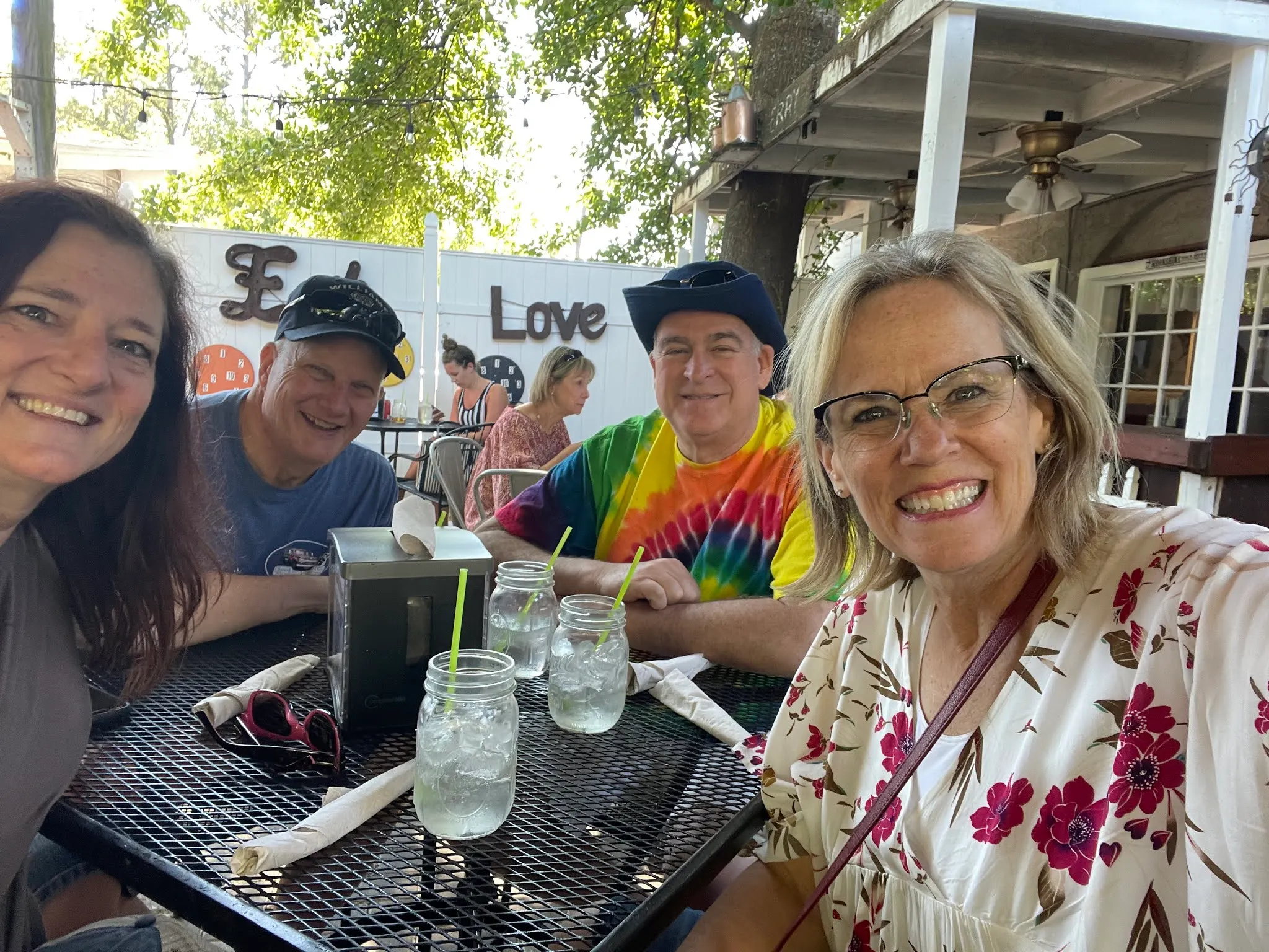 Waiting for a table at The Fishcamp restaurant. Lots of eateries are on the water. Really nice.