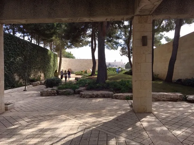 An outside garden \ walkway at the BYU Jerusalem...