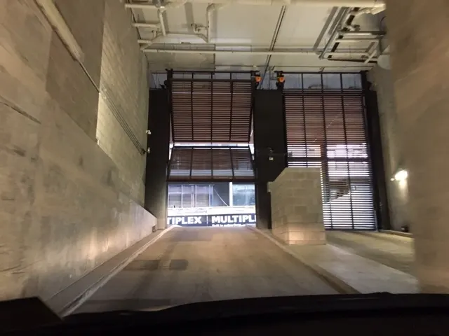 Finally, the door letting us out goes up....once the driver figures out that the fob is needed!