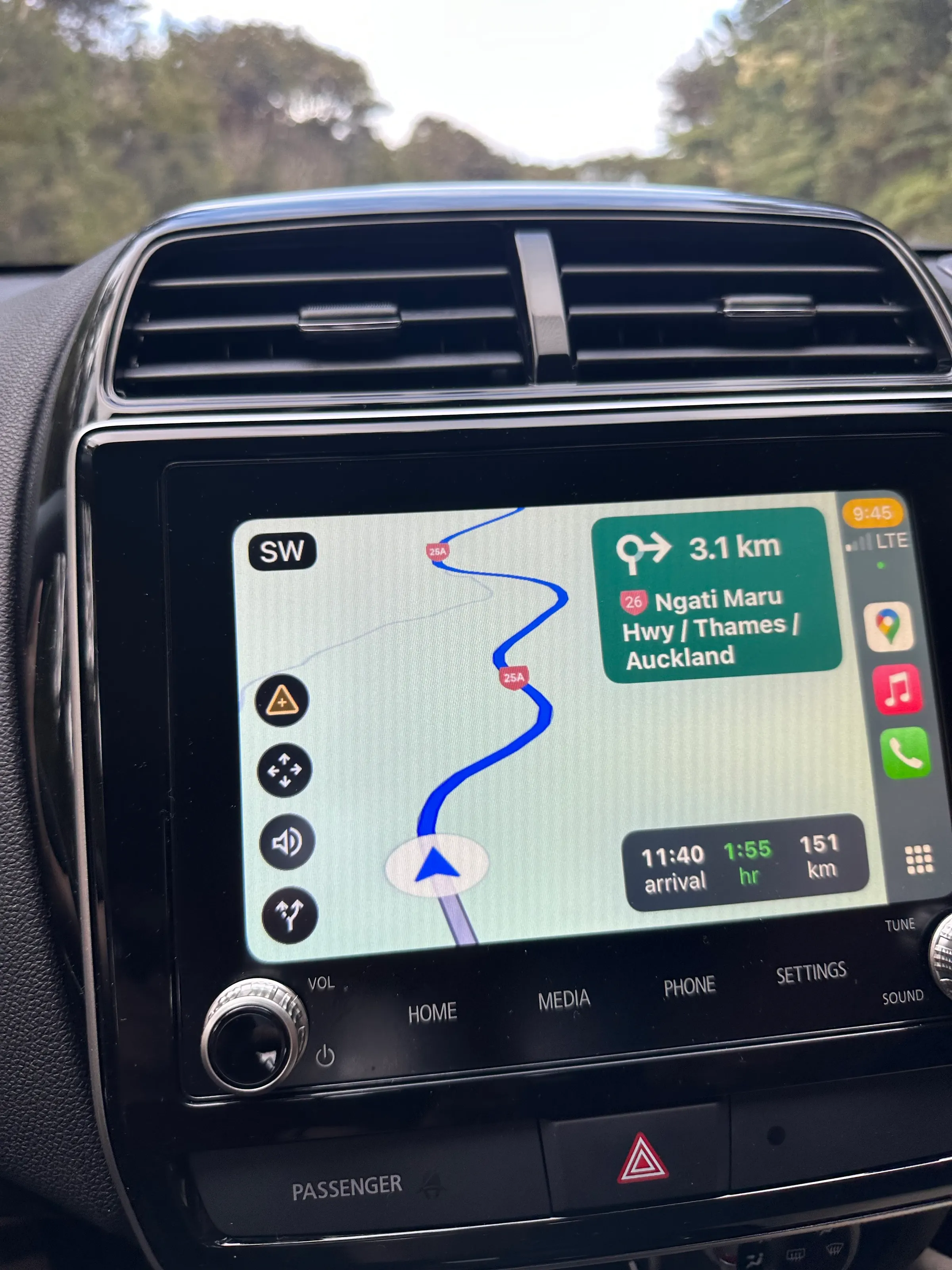 GPS showing one of the straighter parts of our drive today! Just crazy.