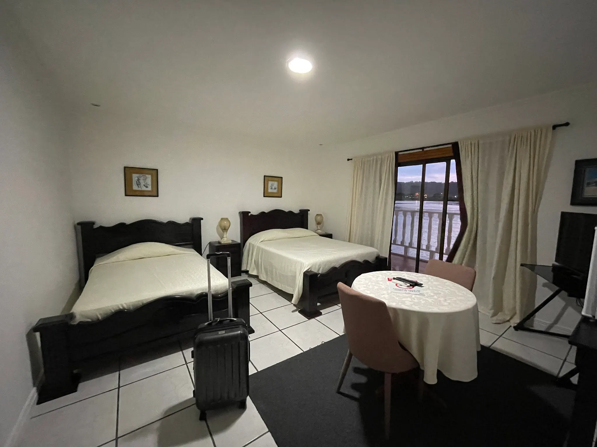 Another picture of our small, clean room. Tomorrow we get a breakfast as a part of our room deal. I hear it is pretty good. Good way to start our journey to Monteverde area and possibly some zip lining and hanging bridges. We’ll see!