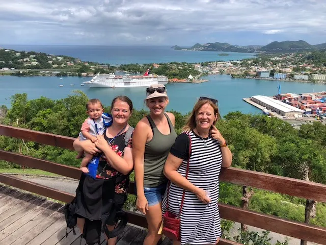 Since I did not go on this tour, I cannot comment on every picture. But the islanders were Karlie, Cassidy, Mike, and Denise....and oh yes....Atticus. You can obviously see our boat in the background in the port of call. Pretty setting it is.