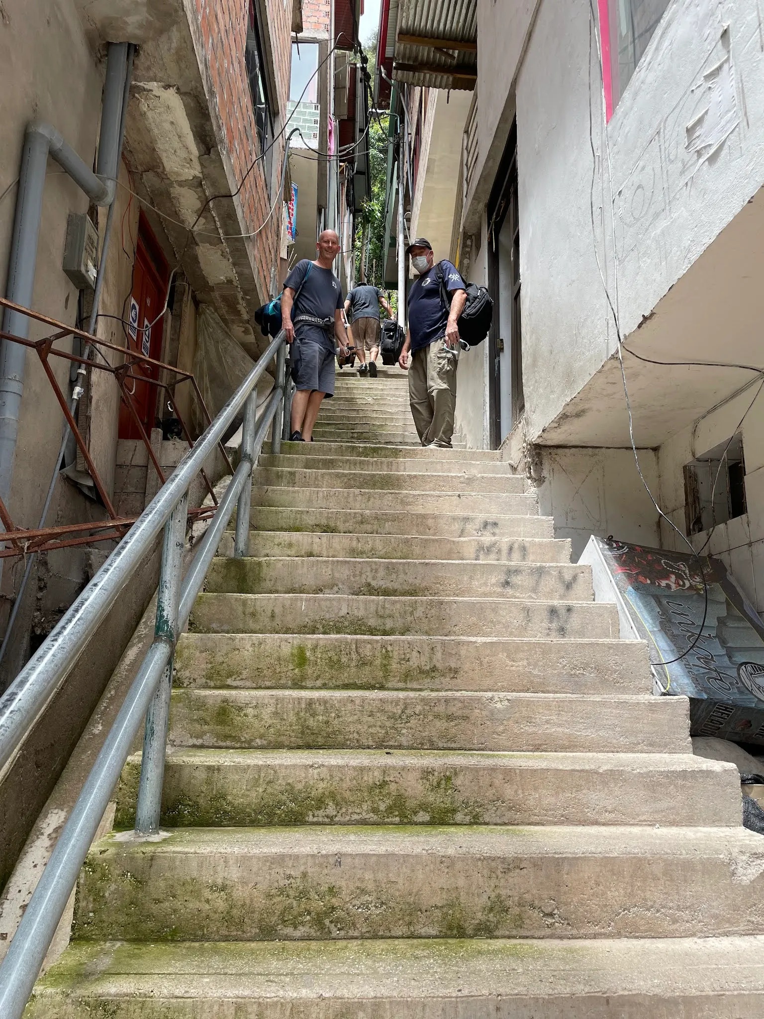 These are the stairs that have to climb to get to the front door of the Picos House where we are staying.