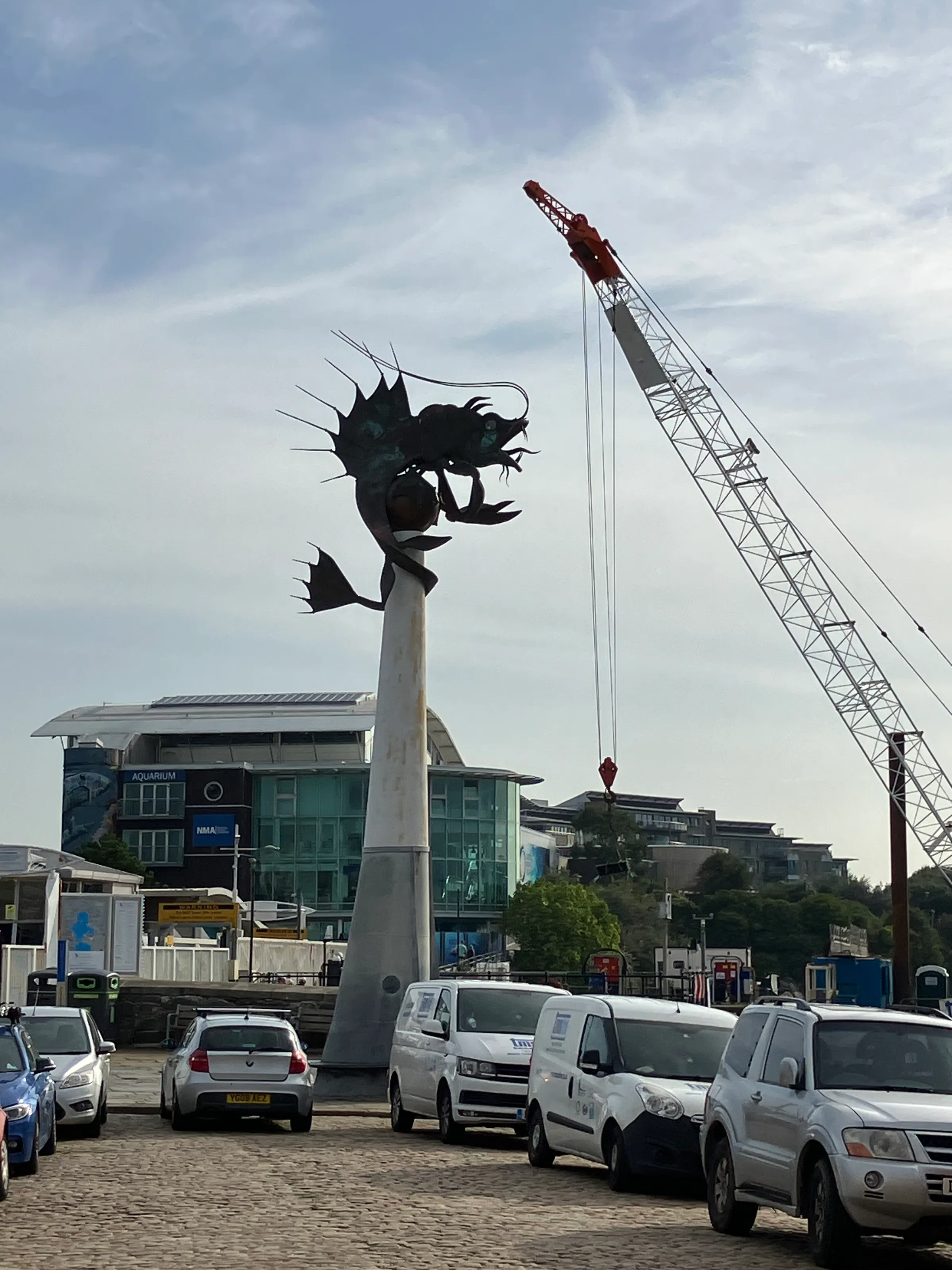 Crazy statue in Plymouth down by the marina. Not sure what it represented.