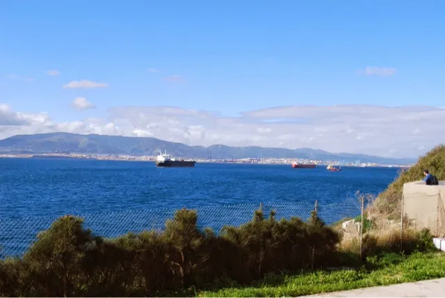 Looking over the port back to Spain.
