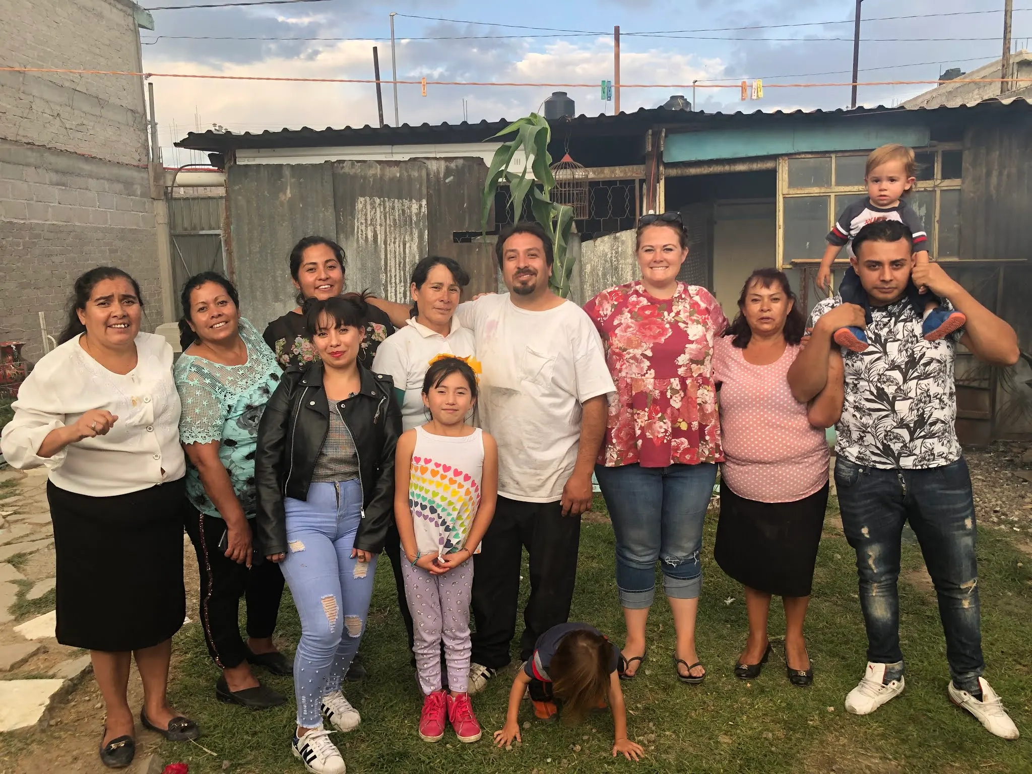 Neza with his Aunts, a few cousins and his mother.