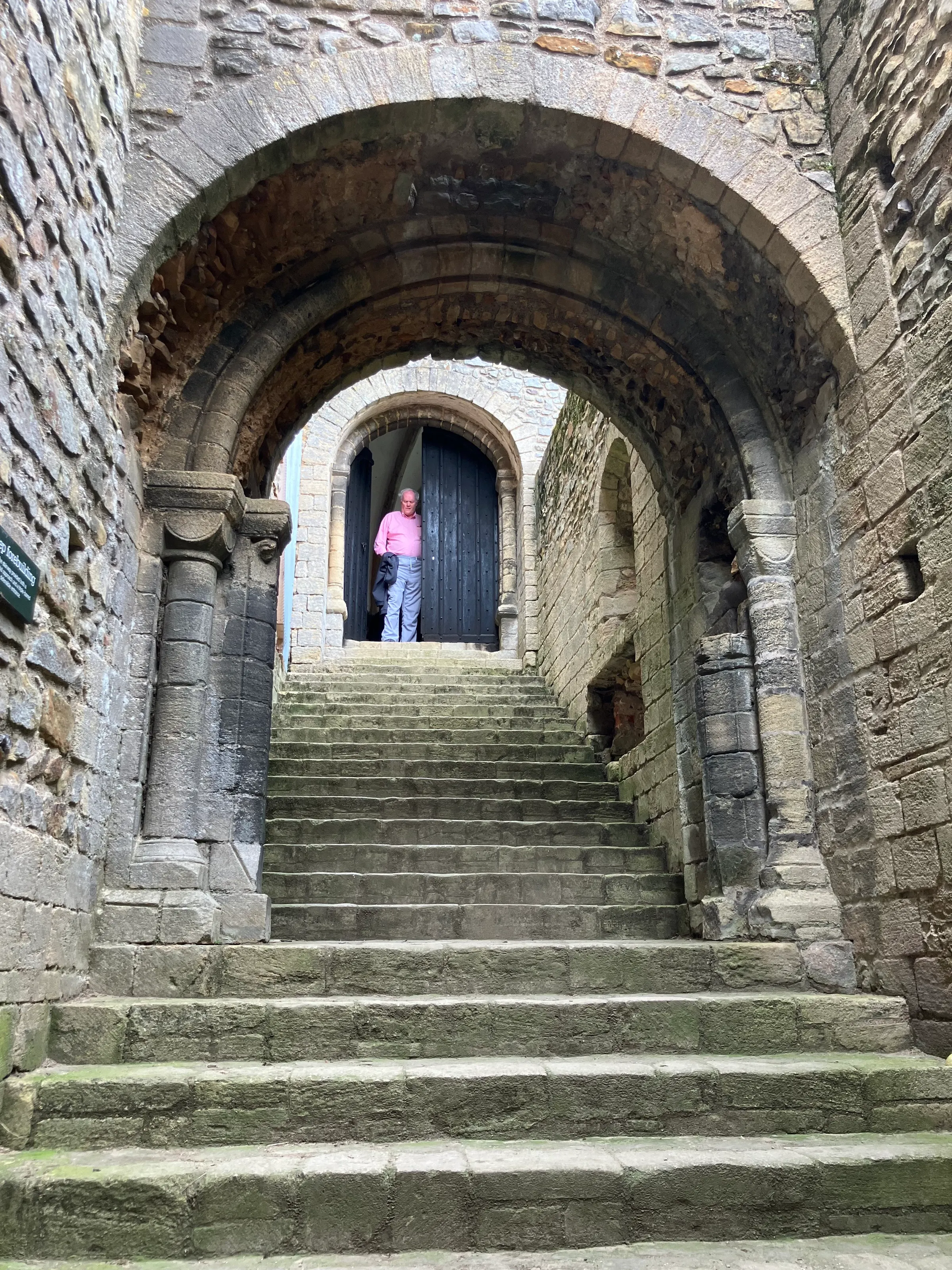 That’s Dave at the top of one of the staircases at Castle Rising.