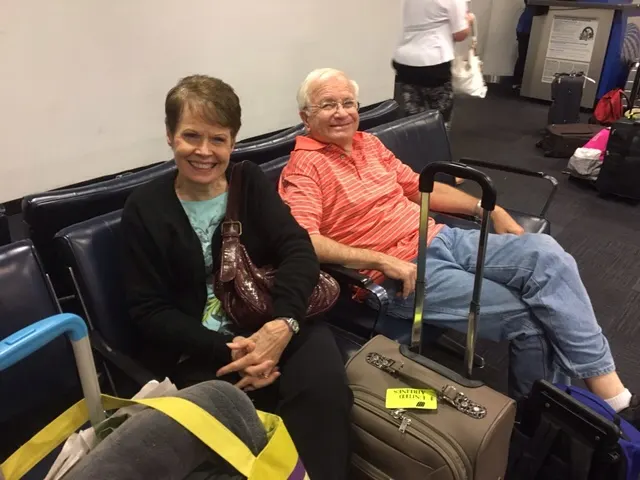 Excited travelers at 6 AM in the morning....(actually 4 AM Utah time).