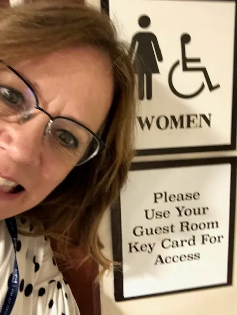 In Sheraton hotel, without necessary key to use the restroom...not a pretty sight!