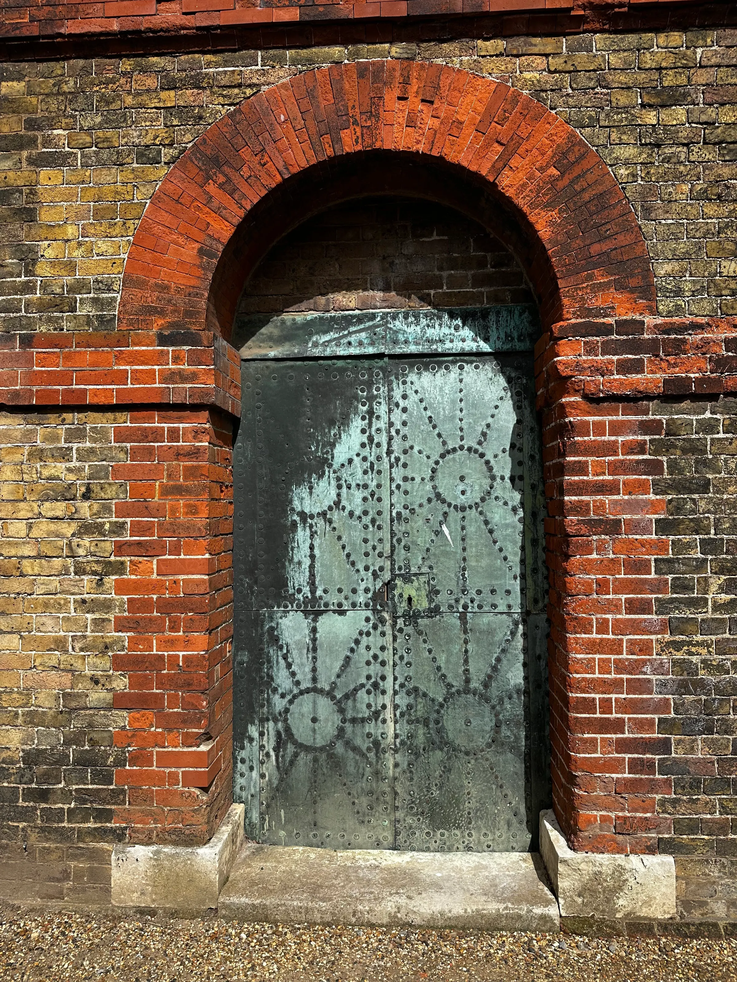 Entry doors into one of the many buildings on the site of the Fort.