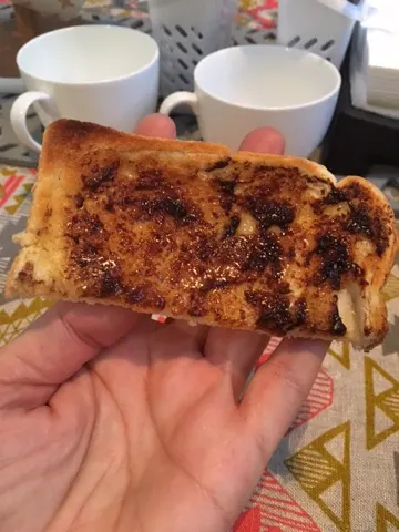 Vegemite prepared the right way...lots of butter...little vegemite. It was not too bad when Kenny, the expert prepared it.