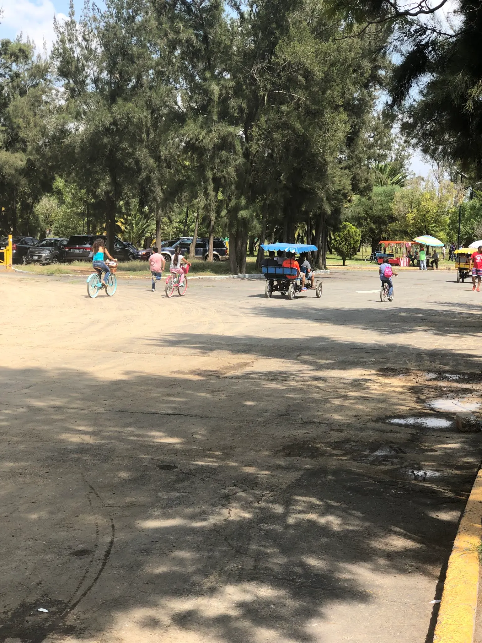 The park with lots riding bikes and things around.....