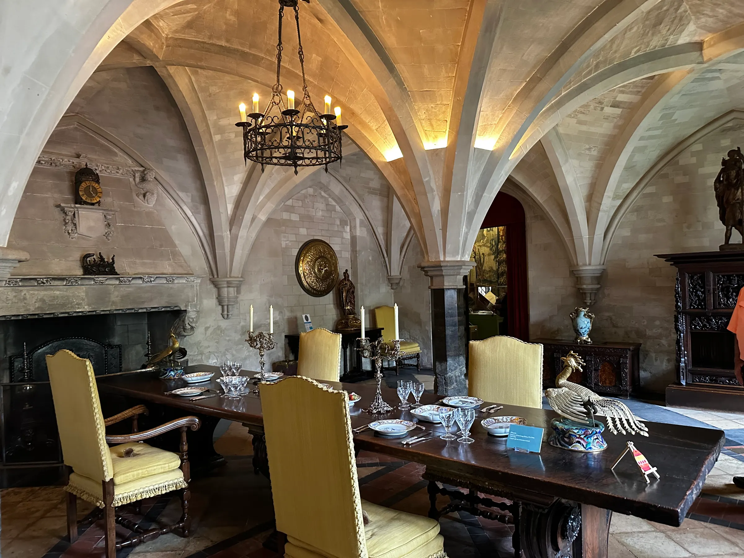 I believe this was a cool dining room in Oxburgh Estate. Love the pillars.