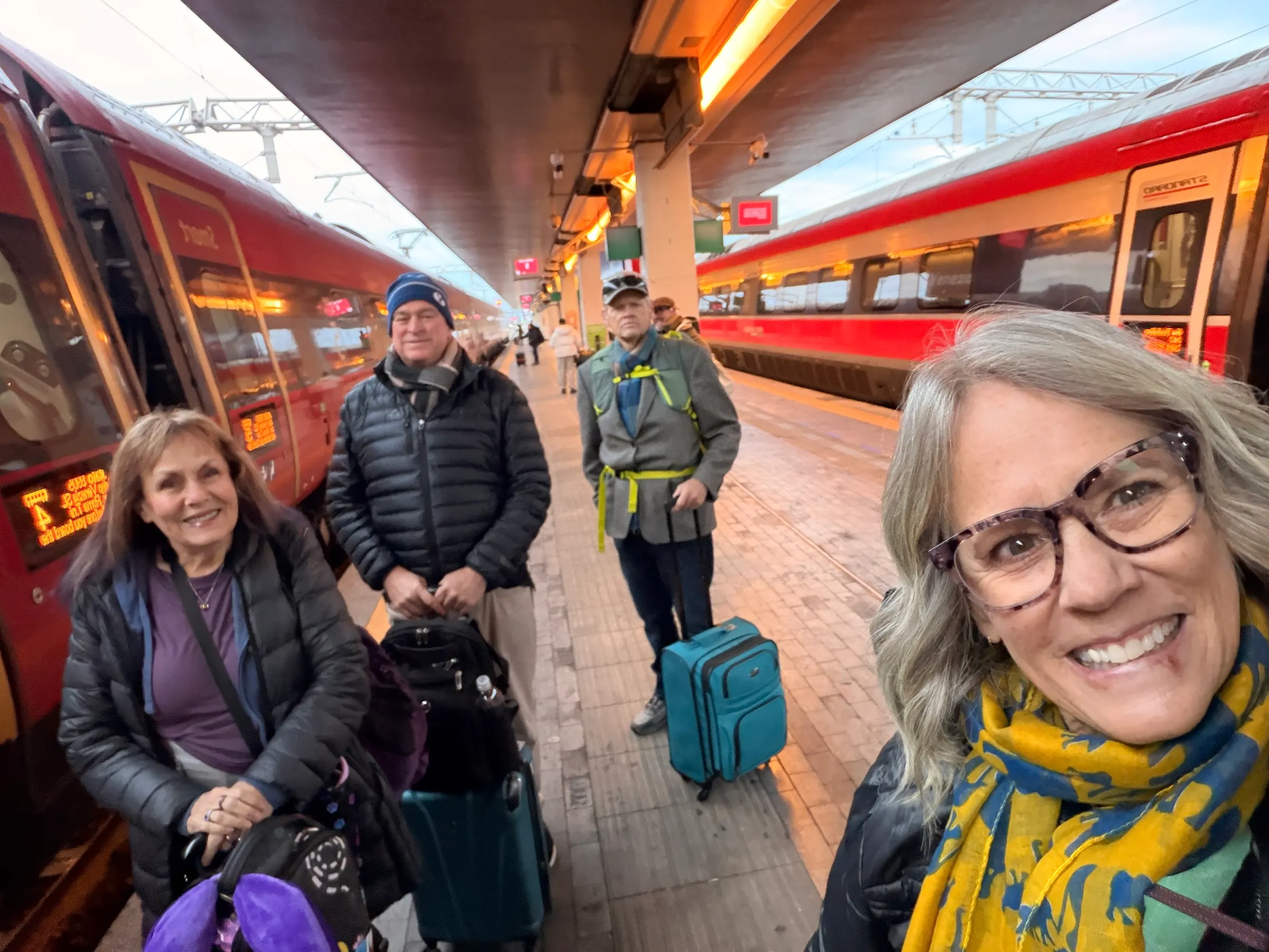 Getting on our high speed train to Florence from Venice.