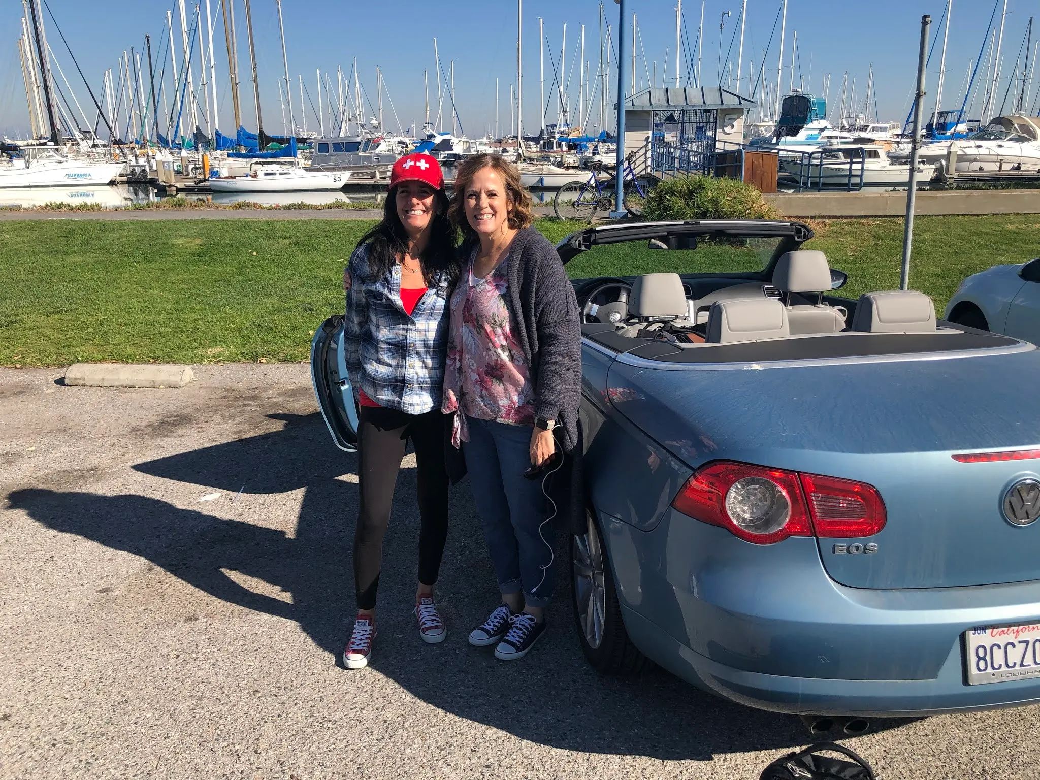 Kami and Denise at the boat harbor....