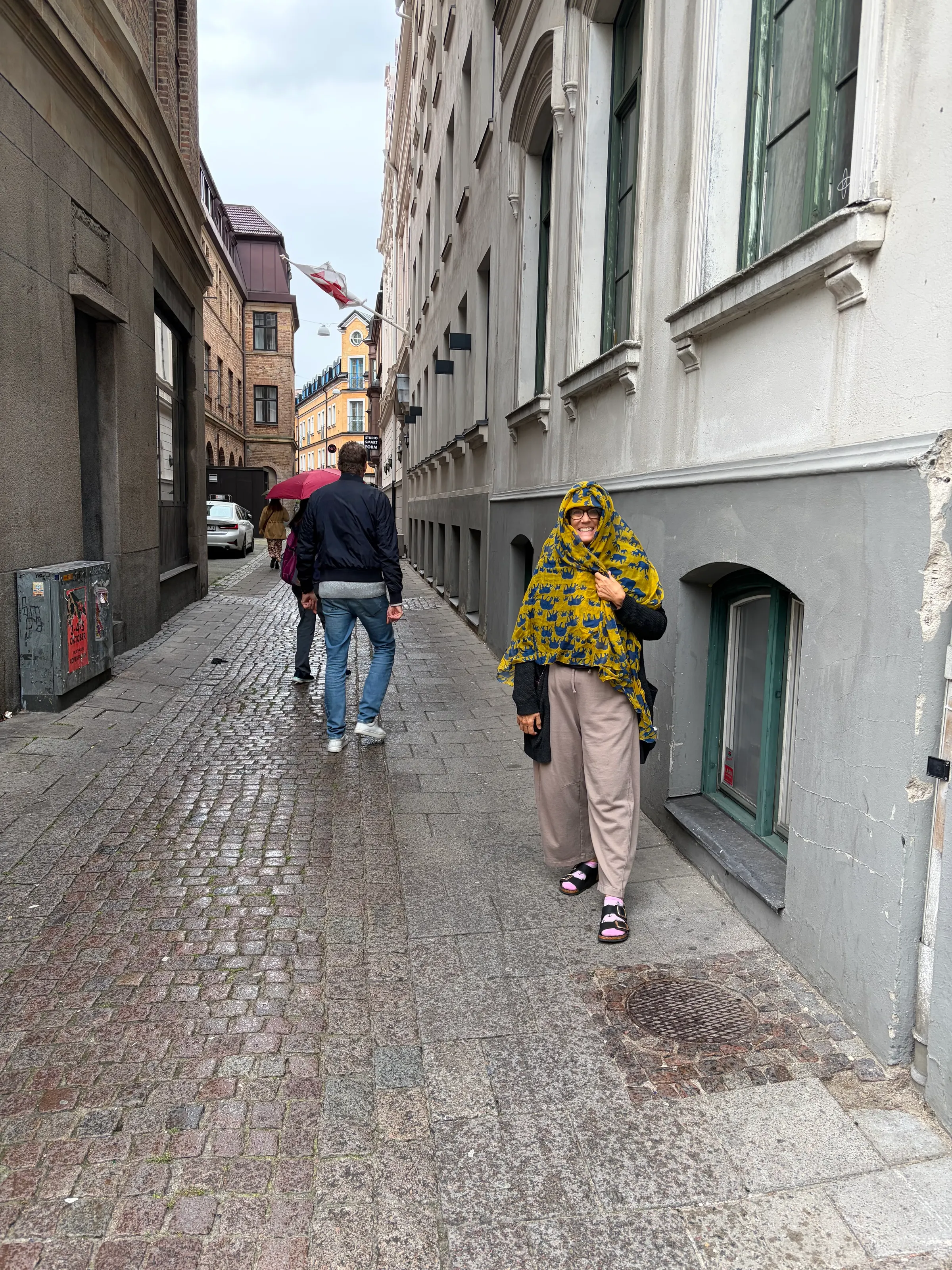 It started to rain a bit and my wife turned into a ‘bag lady’. I think that’s here…I’ll have to zoom in.