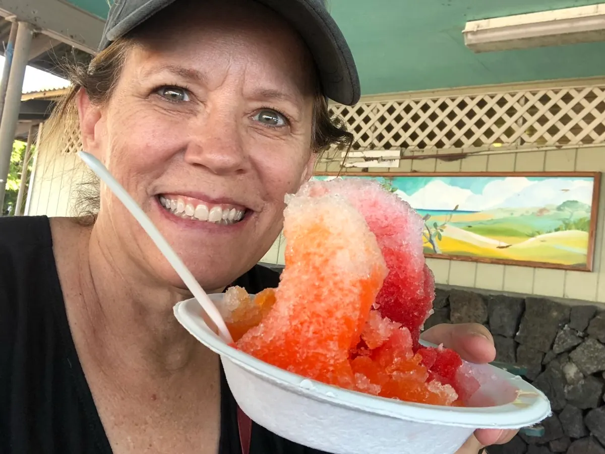 Shaved ice with ice cream buried on the bottom....