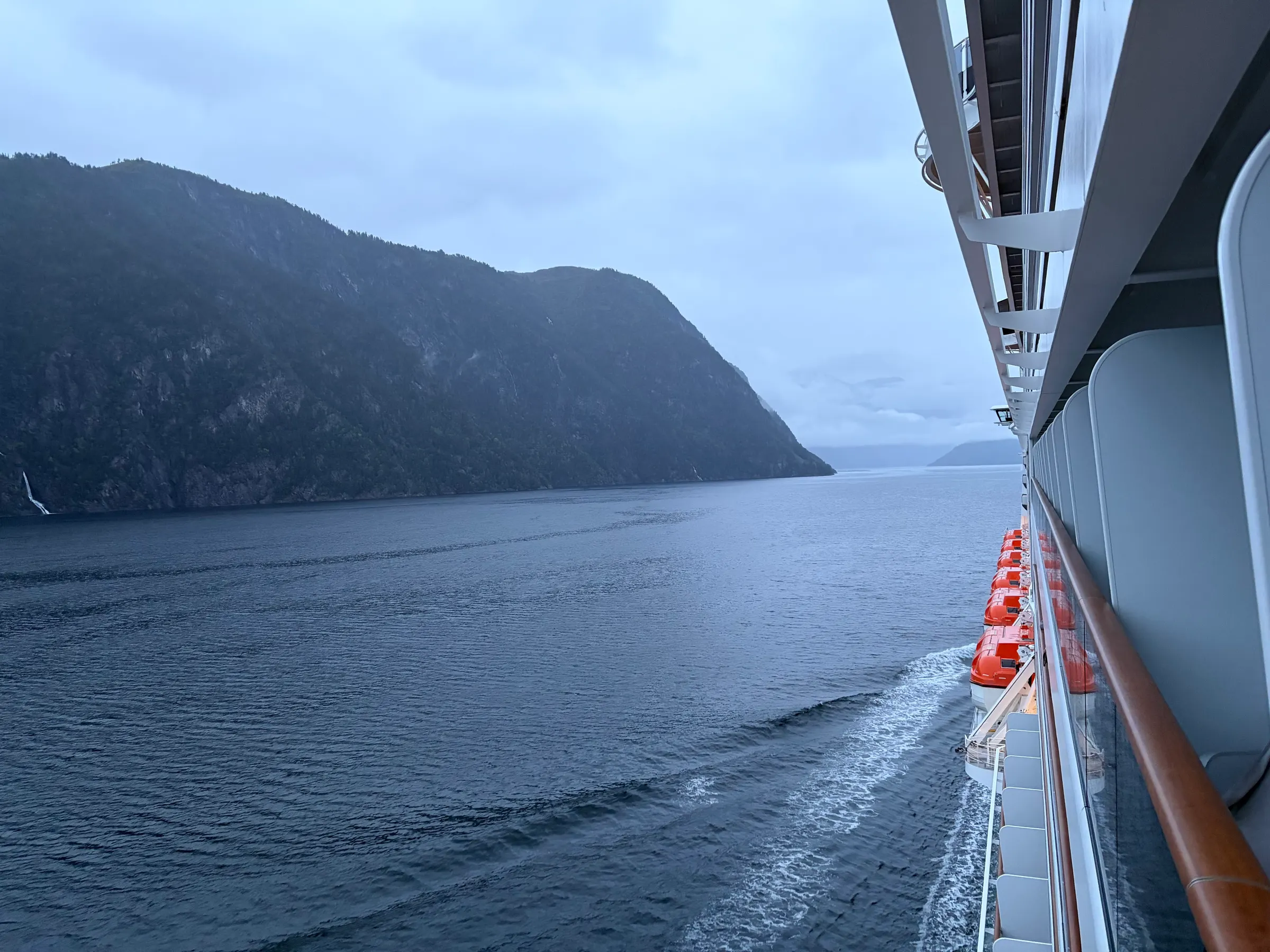 Cruising up the fjord.