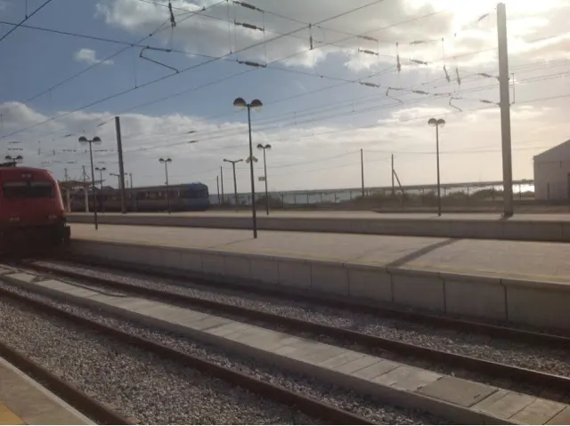 Faro train station on the sea...