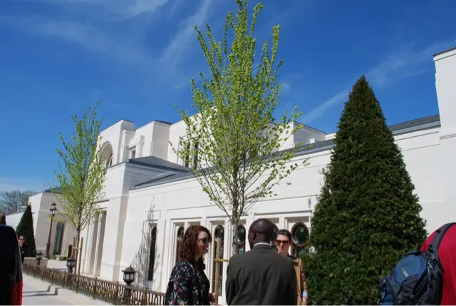 This is the part of the temple facing the street. The entrance doors are in the lower left hand corner down the street. We entered by the Visitors Center.
