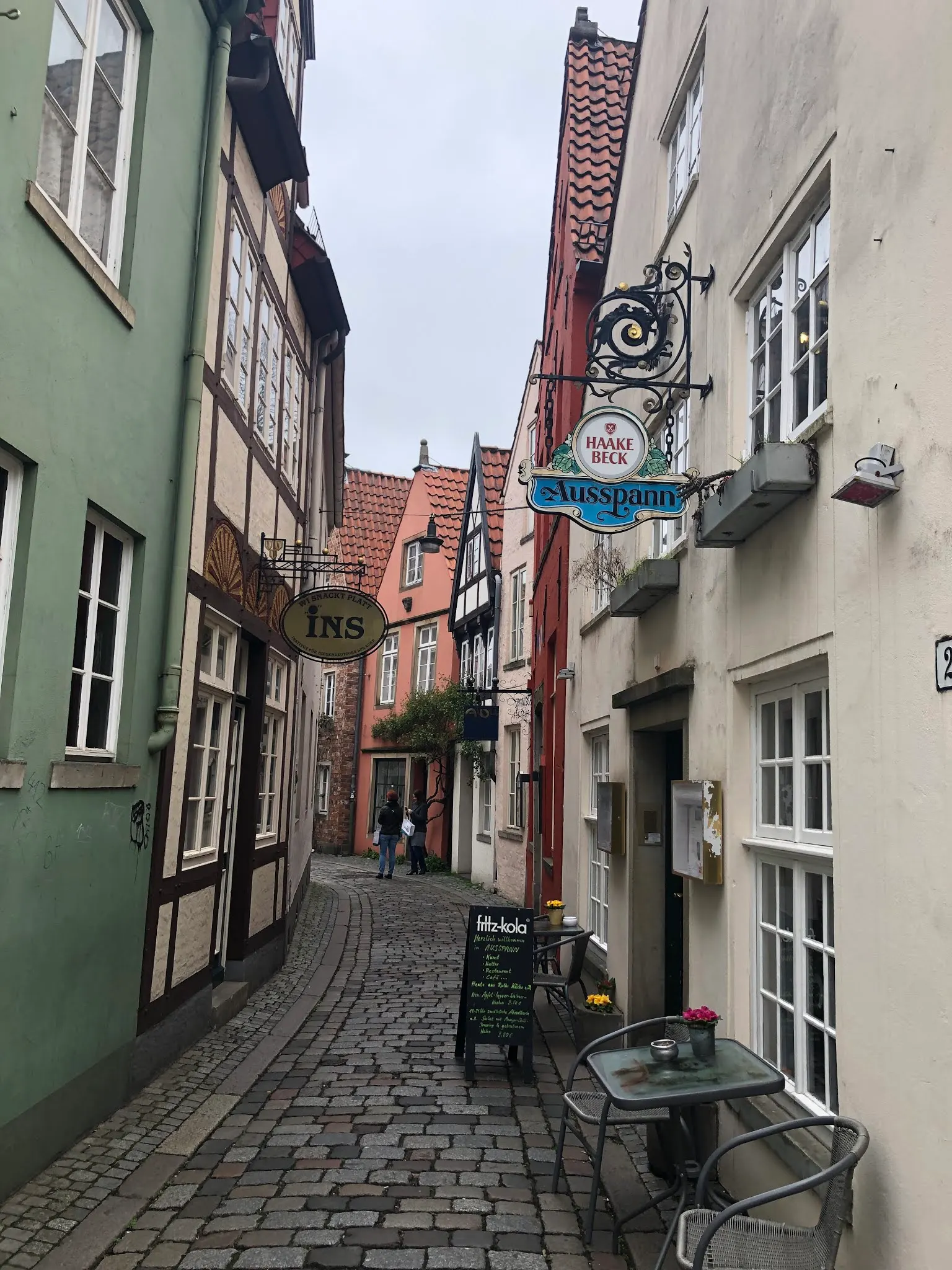 A narrow street in Bremen....