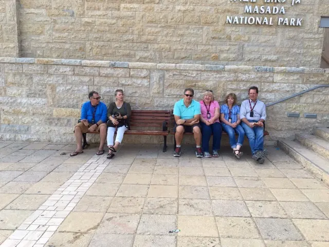 Tired group of travelers... The Tiner's, Payne's and Dixon's.