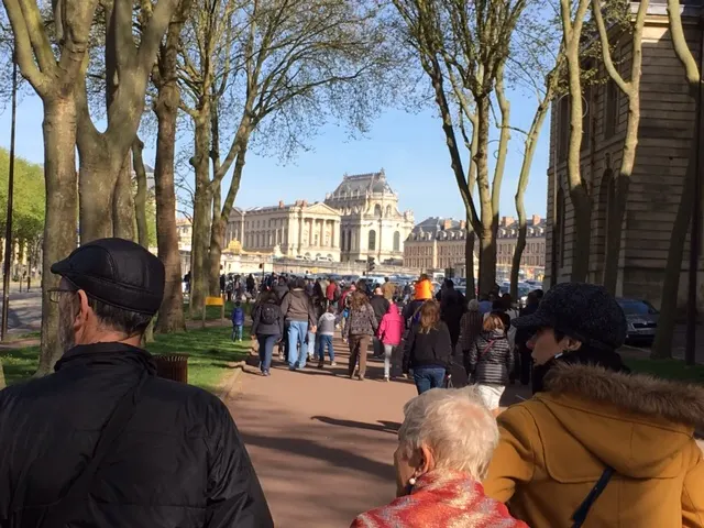 Sheep following each other to the palace....