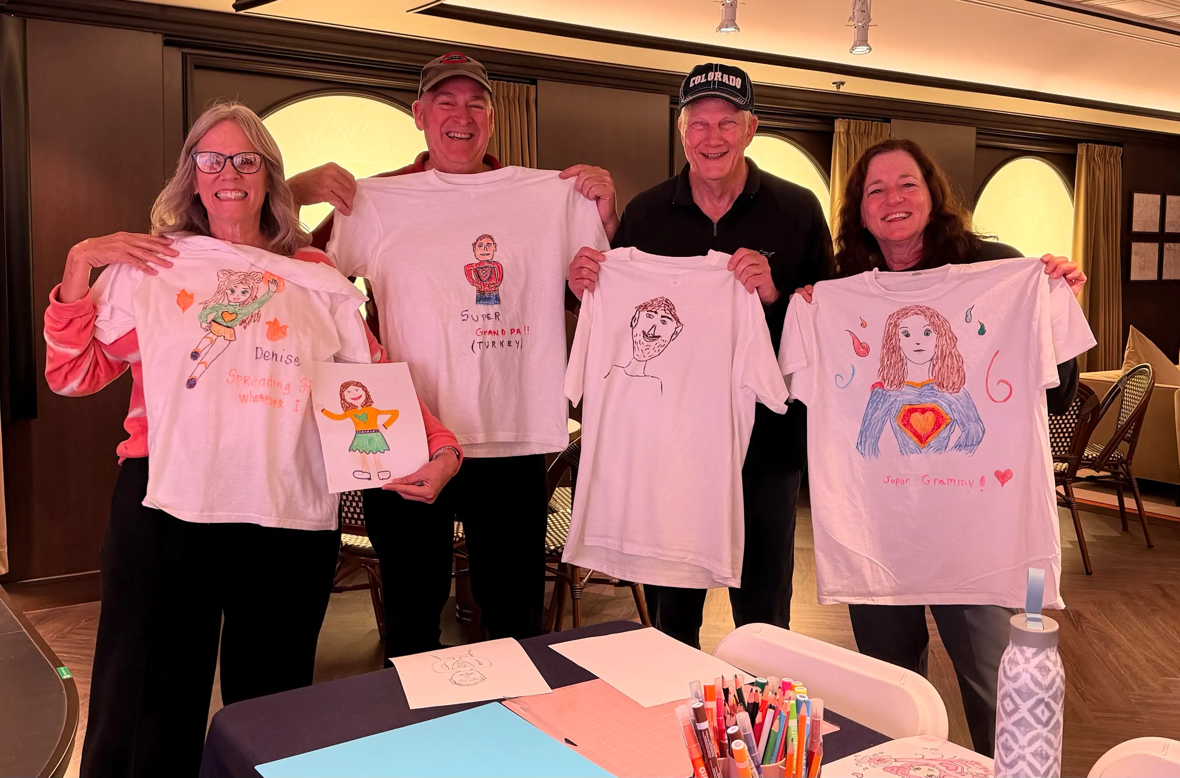 Our self portraits on our t-shirts. Whose was best? I think we all did great.
