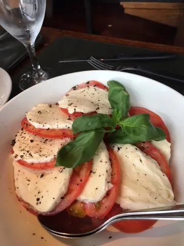 To top it off, we had a nice Caprese salad to go with our split sandwich...