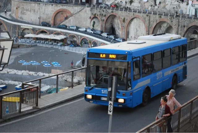 The SITA bus to Ravello....look at curves roads and how narrow they are.