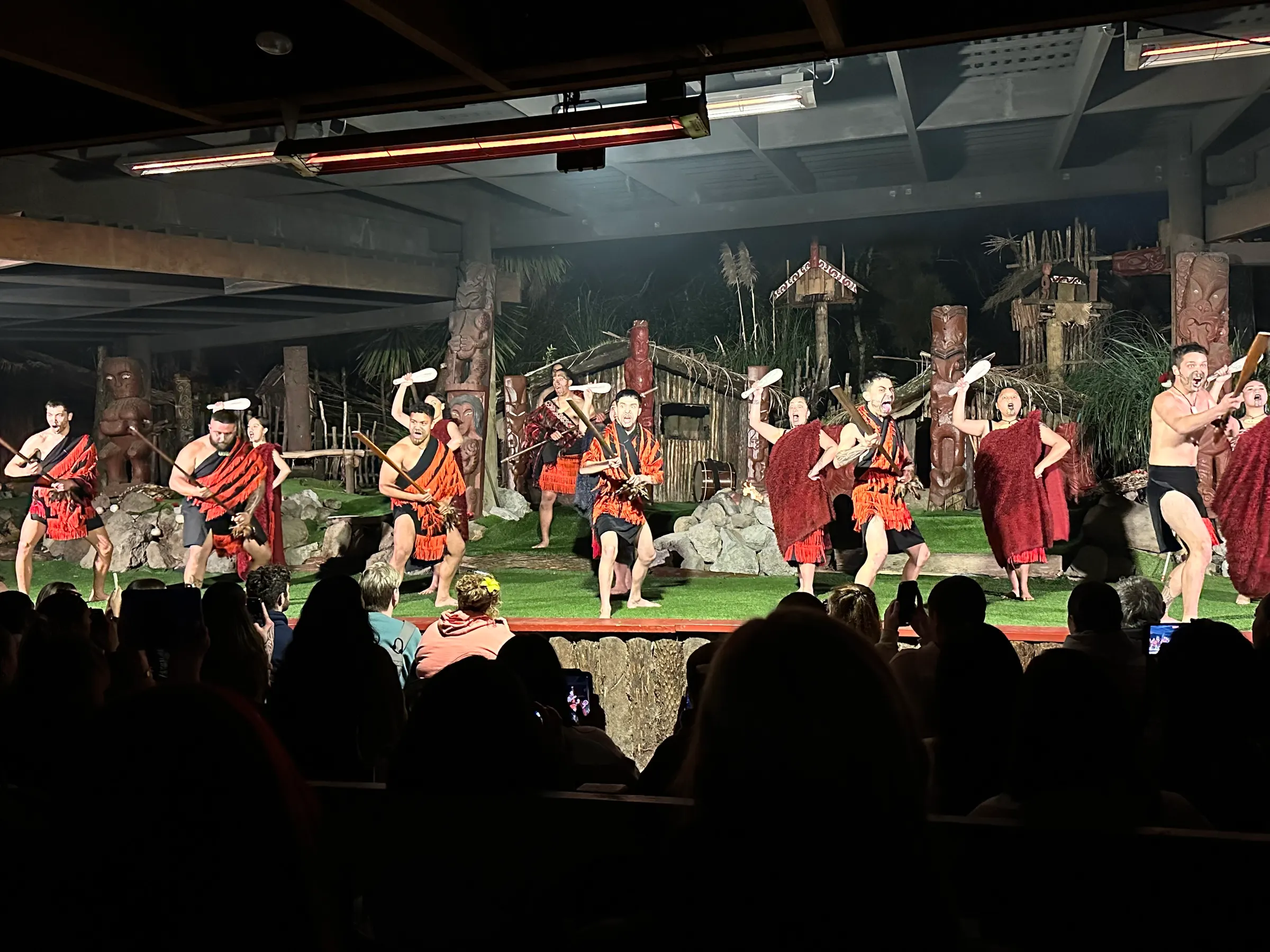 This is a picture from their show where they sang and performed chants showing off the weapons of war and instruments used back in the day.