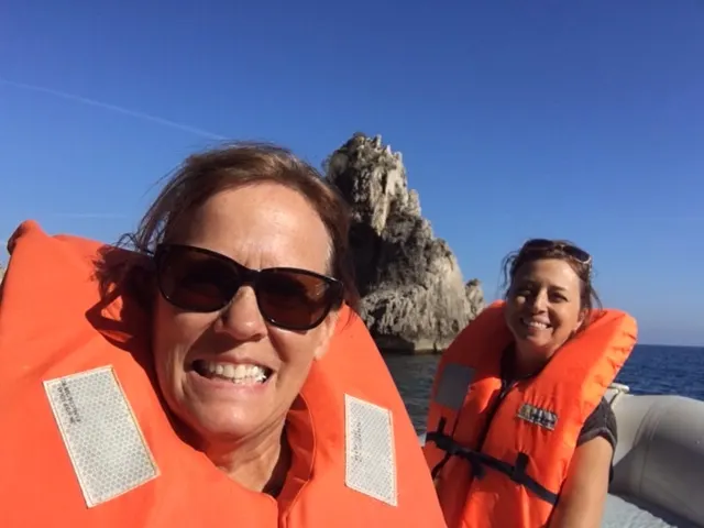 Still alive on the boat and smiling...