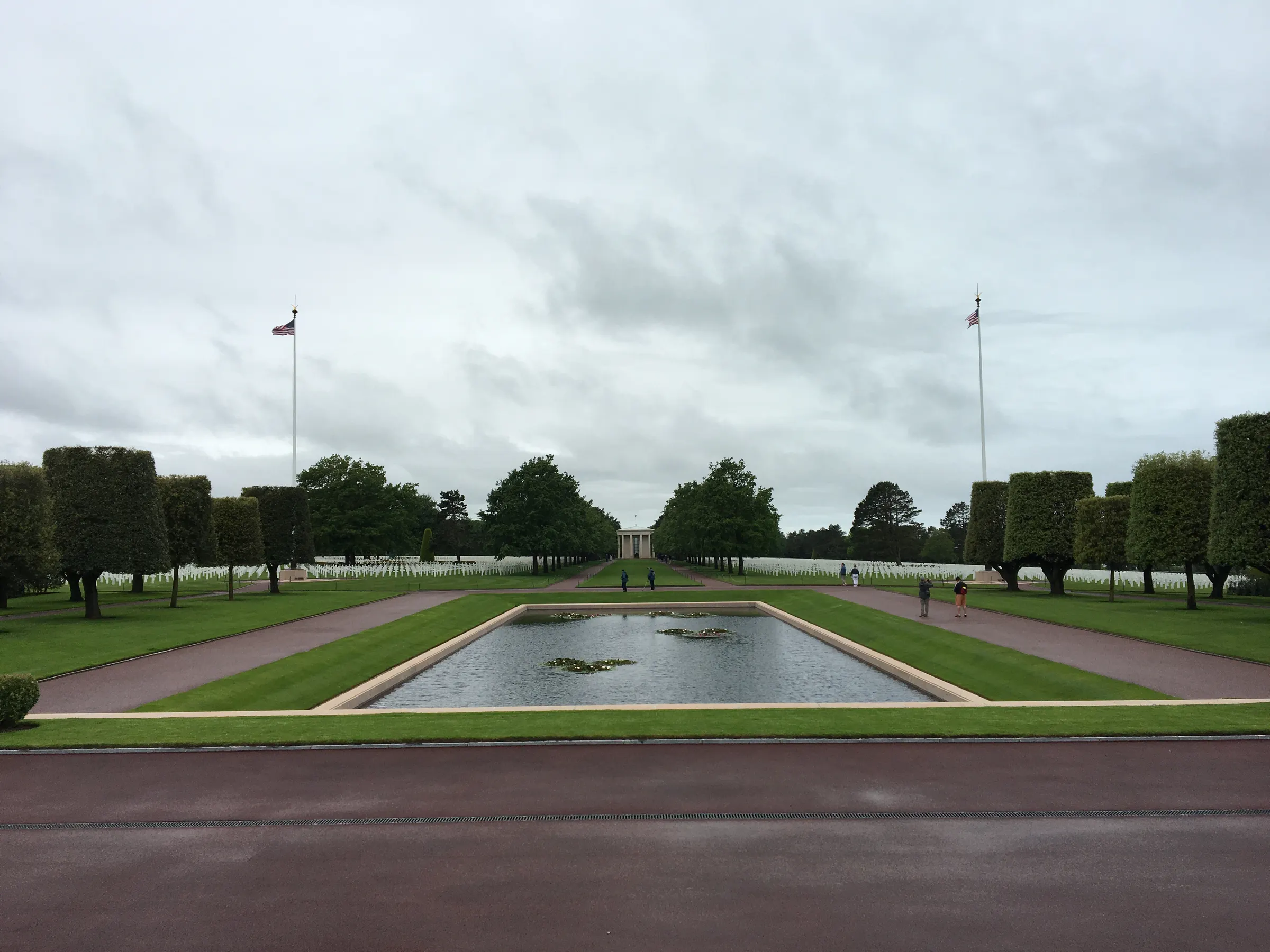 One of the pretty areas with water at the Omaha Memorial for d-Day.