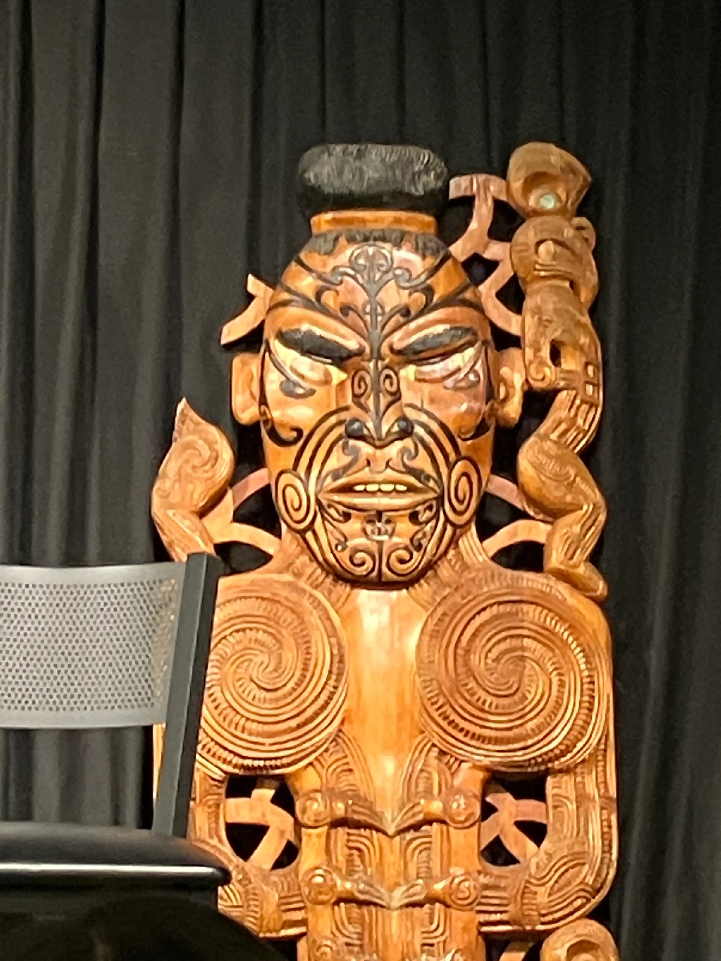 The Maōri’s liked to make large carvings. This was a cool one that was on a stage in the dining hall where we ate.