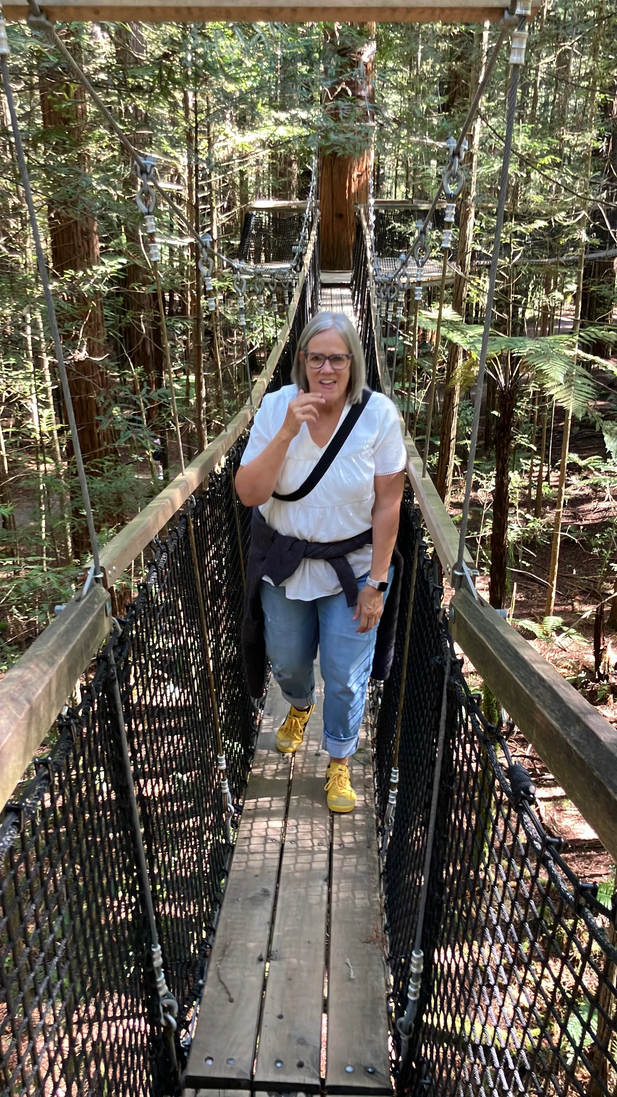 This is Denise walking across one of the bridges….