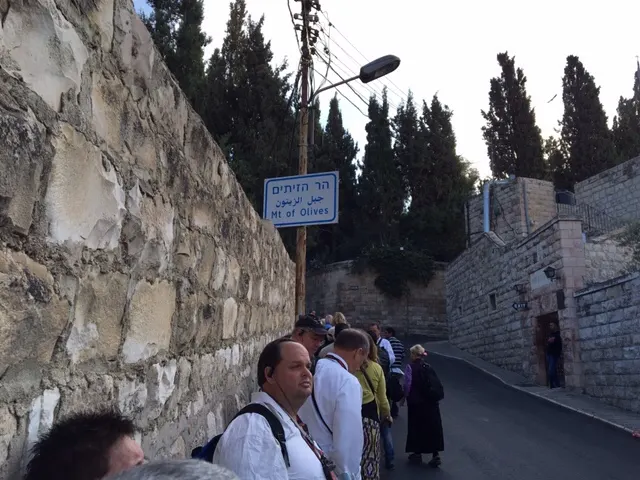 Getting ready to go into the Garden of Gethsemane....