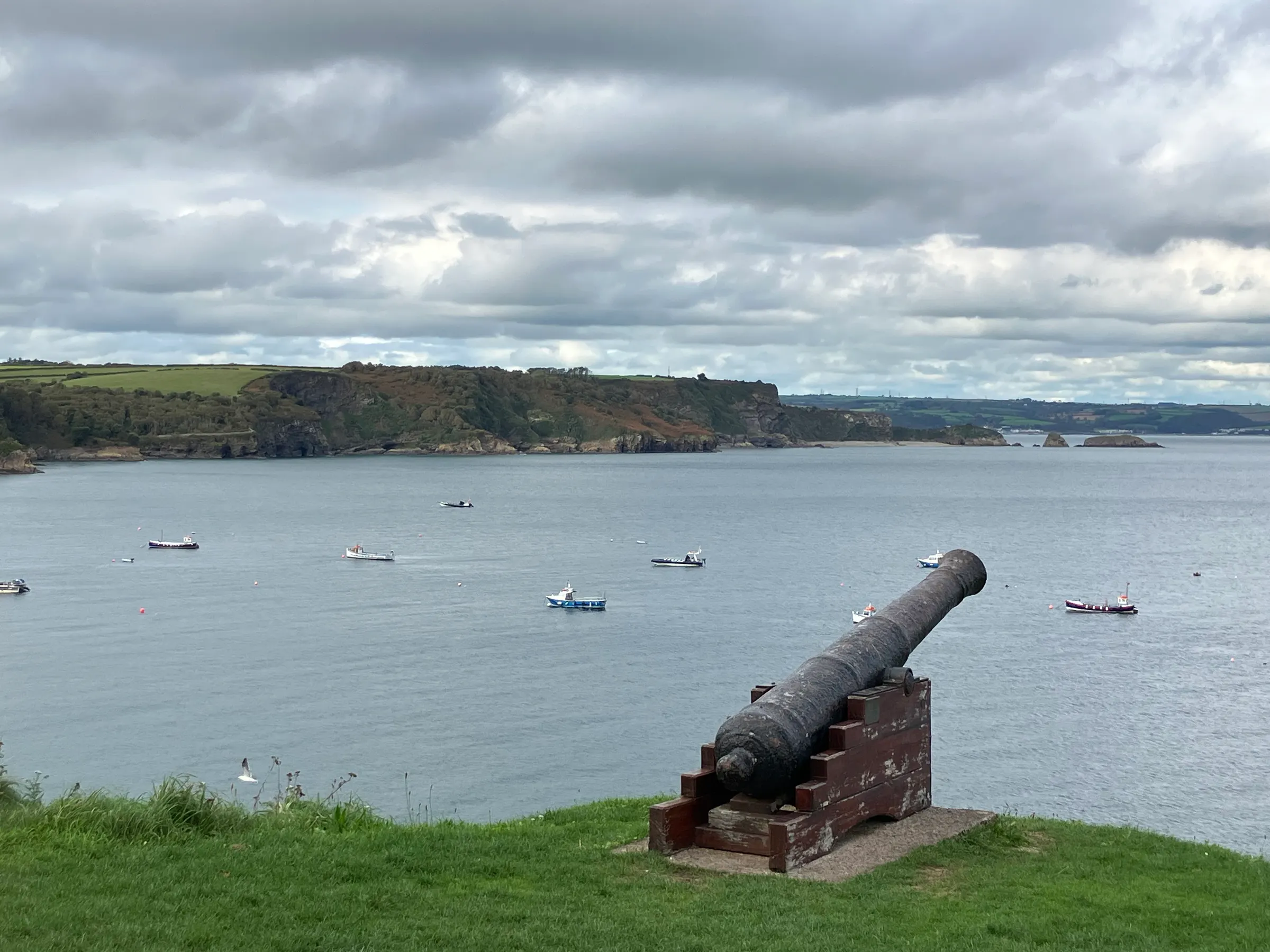 Many cannons were on display overlooking the bay at Tenby.