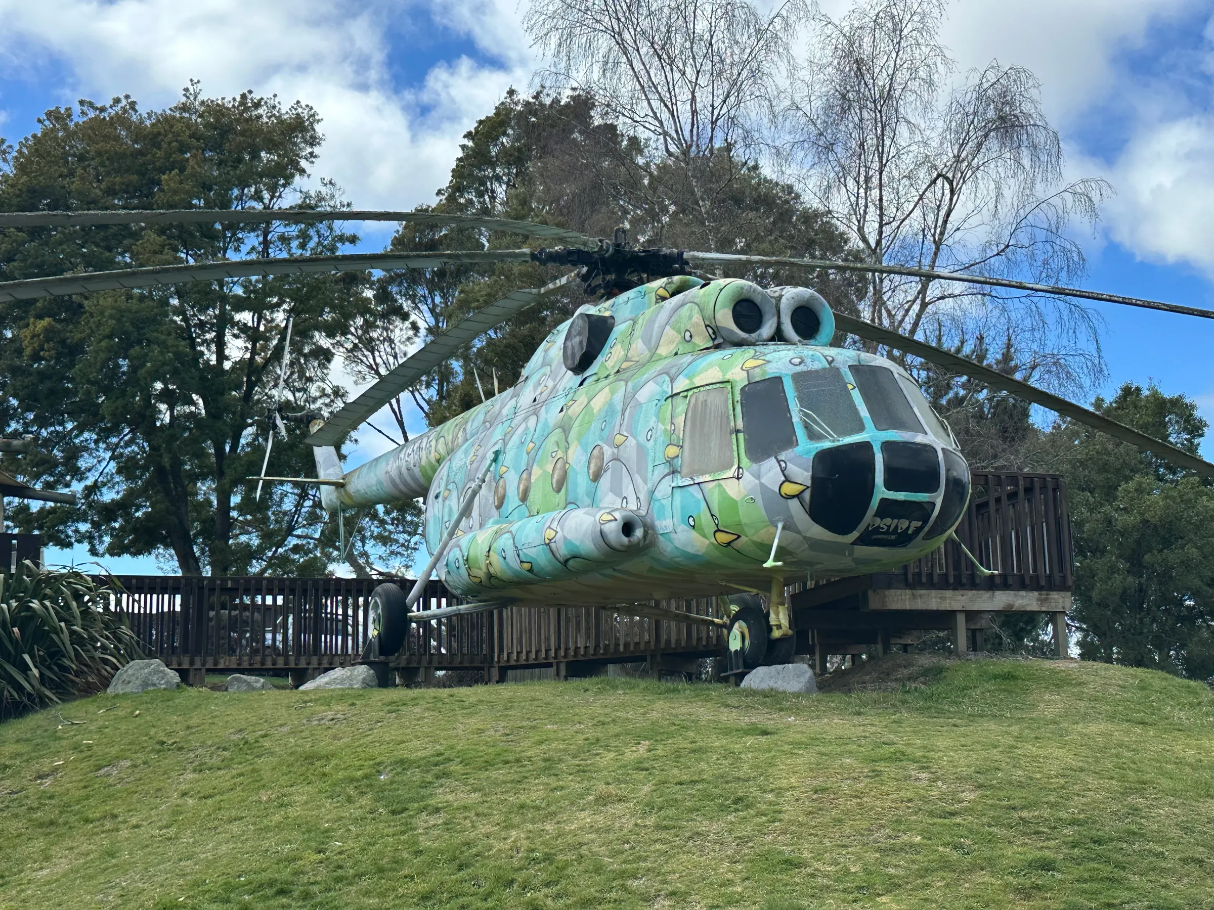 This was the helicopter we would have flown in for $99. You can see why it was cheap. No I’m kidding. This was just a relic sitting by the cafe where they signed you up for a ride on a much newer ‘Heli’.