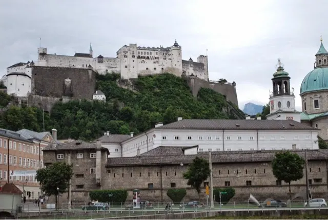 The Fortress with one of the tall Alps in the background.....
