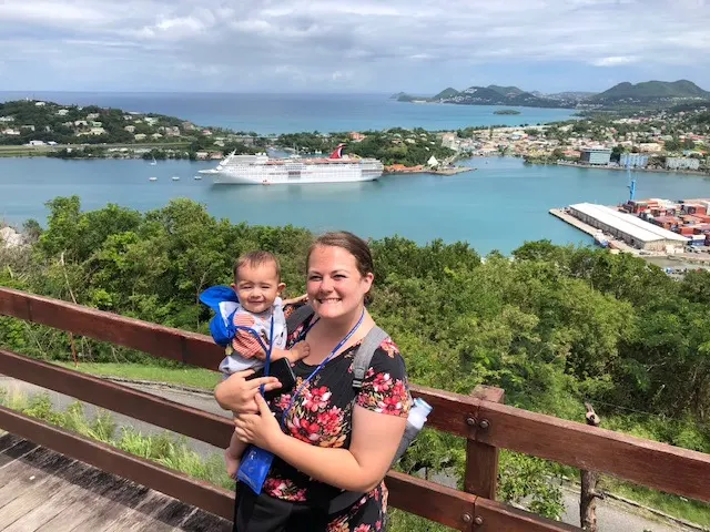 Since I did not go on this tour, I cannot comment on every picture. But the islanders were Karlie, Cassidy, Mike, and Denise....and oh yes....Atticus. You can obviously see our boat in the background in the port of call. Pretty setting it is.