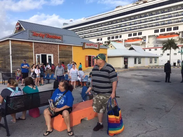 Shopping area by cruise boat where we met our bus driver....