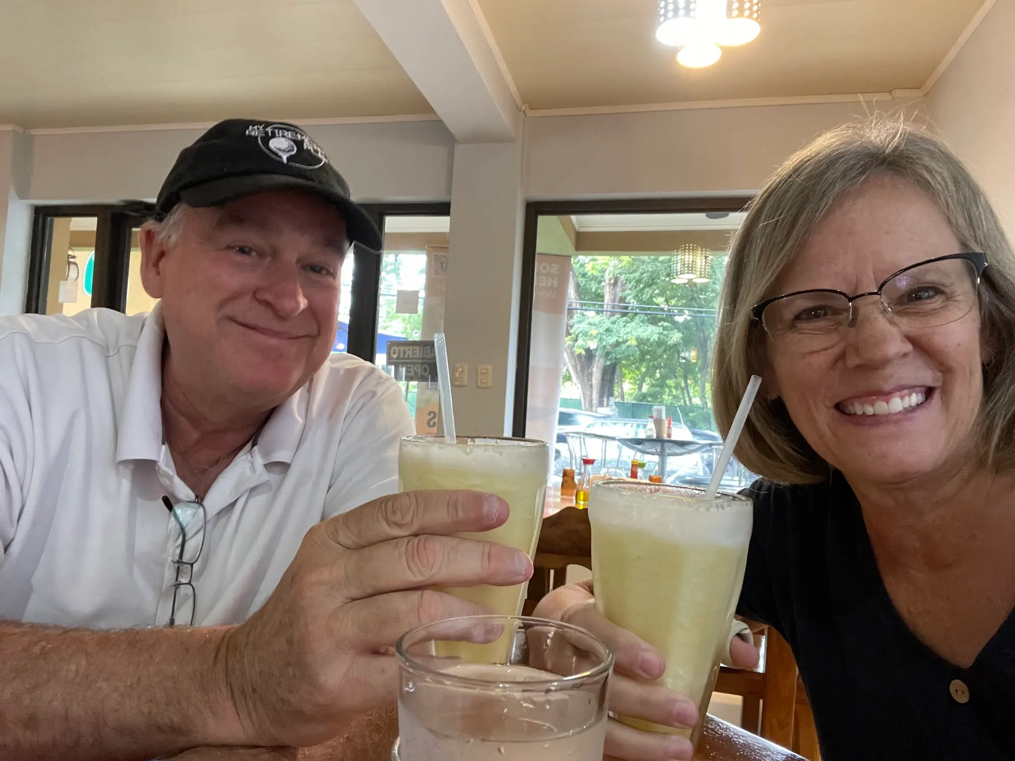 Yummy pineapple smoothies at the Soda where we at at for dinner tonight.