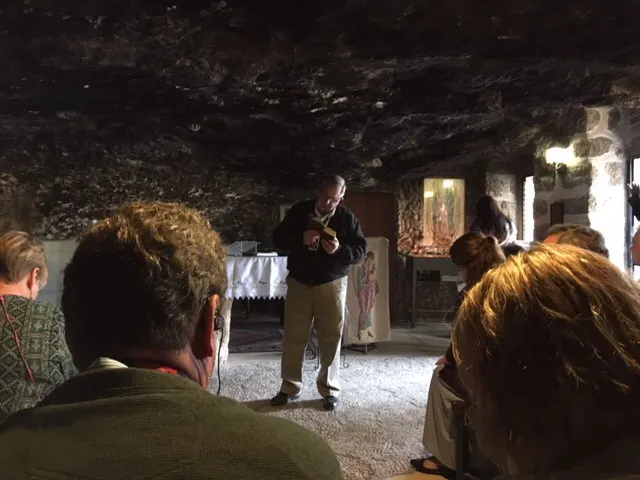 Inside a Shepherd's cave being taught by Dan....