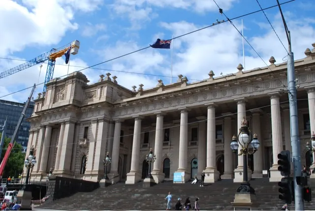 The Victoria Parliament building....
