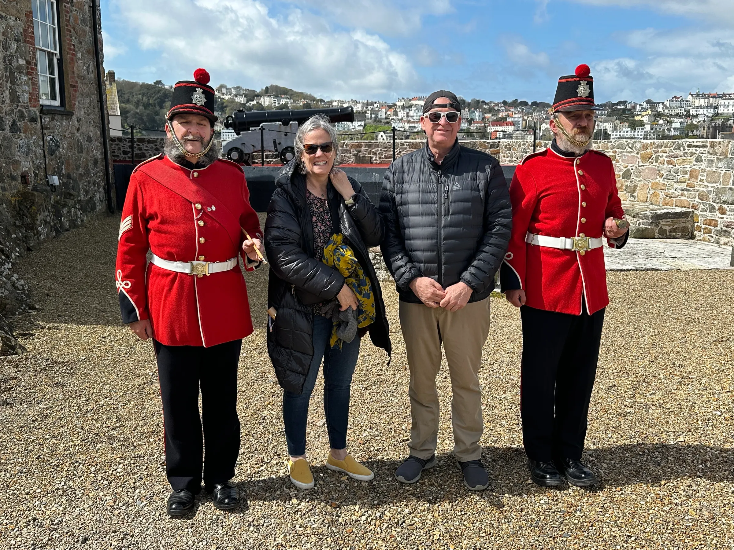 The fellows who fired the cannon. The cannon is behind them and the gun powder exploded quite loudly. Surprised us all.