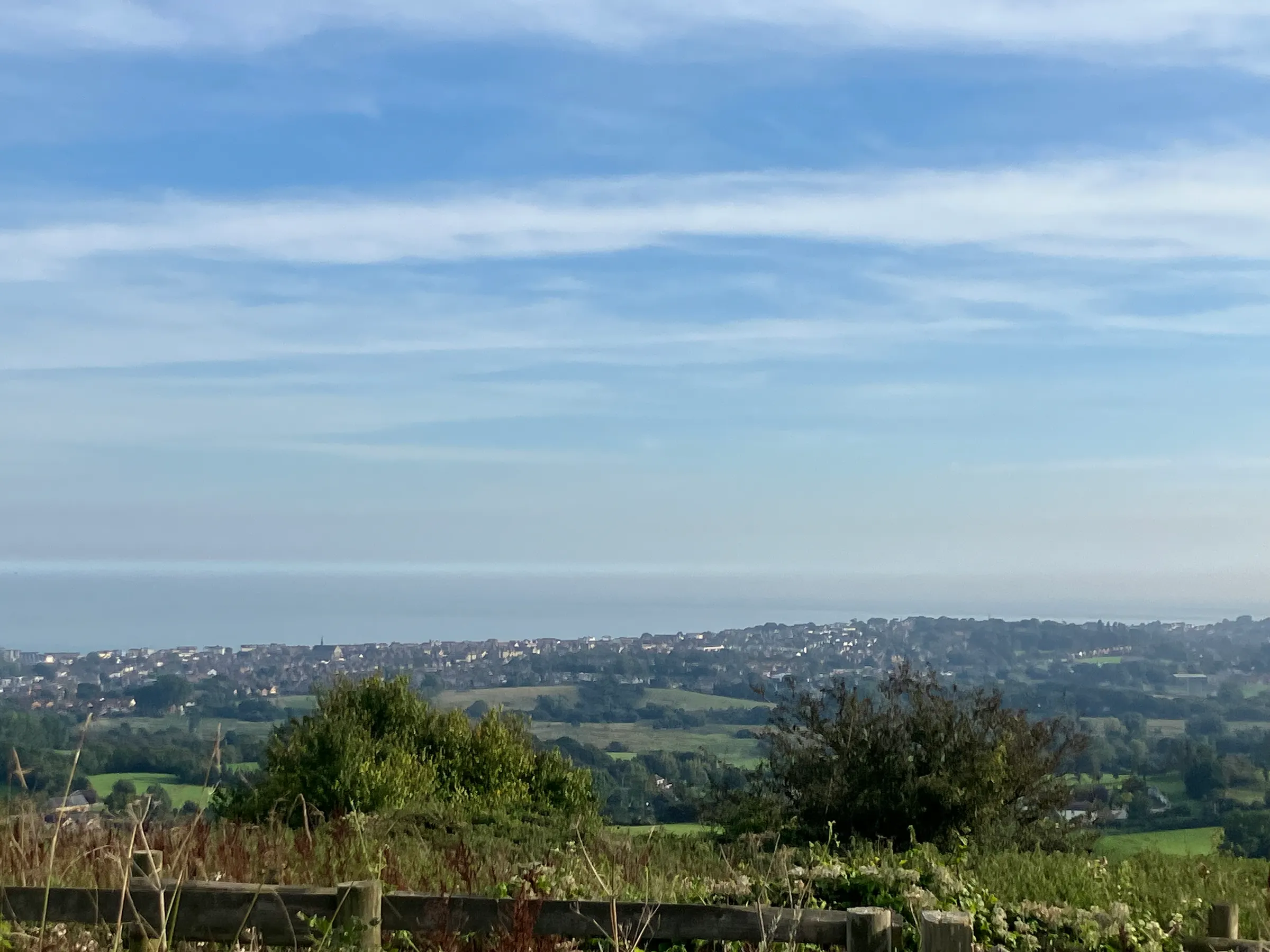The city of Sandown in the distance.
