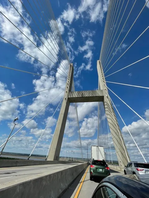 Cool bridge that you go by coming into Savannah....